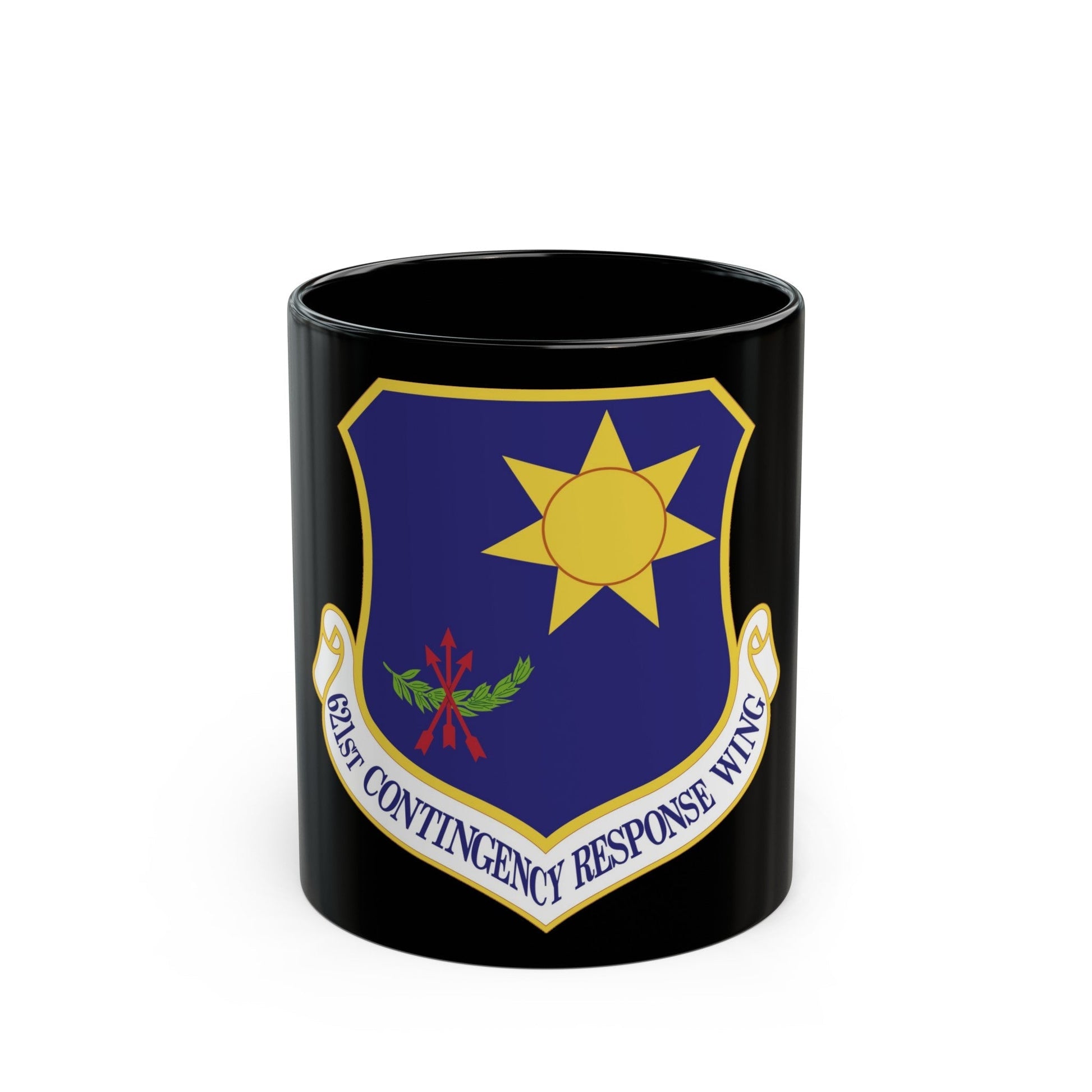 621 Contingency Response Wing AMC (U.S. Air Force) Black Coffee Mug-11oz-The Sticker Space