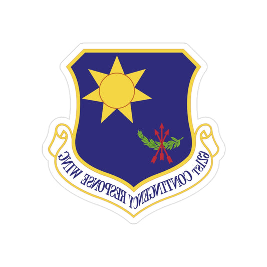 621 Contingency Response Wing AMC (U.S. Air Force) REVERSE PRINT Transparent STICKER-2" × 2"-The Sticker Space