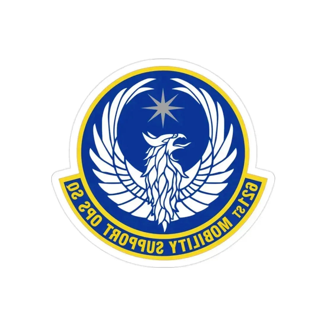621 Mobility Support Operations Squadron AMC (U.S. Air Force) REVERSE PRINT Transparent Die-Cut STICKER 2 Inch Die-Cut Transparent - The Sticker Space