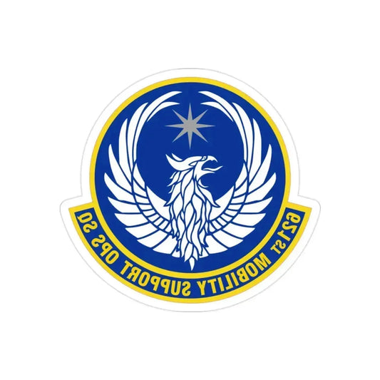 621 Mobility Support Operations Squadron AMC (U.S. Air Force) REVERSE PRINT Transparent Die-Cut STICKER 2 Inch Die-Cut Transparent - The Sticker Space