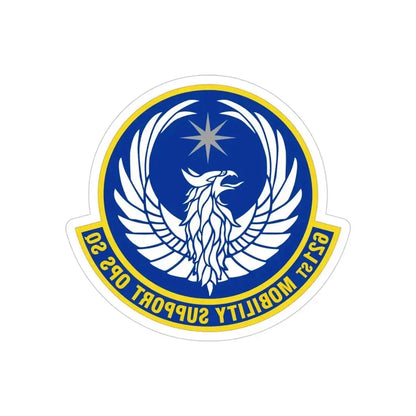 621 Mobility Support Operations Squadron AMC (U.S. Air Force) REVERSE PRINT Transparent Die-Cut STICKER 4 Inch Die-Cut Transparent - The Sticker Space