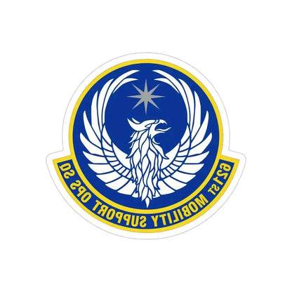 621 Mobility Support Operations Squadron AMC (U.S. Air Force) REVERSE PRINT Transparent Die-Cut STICKER 5 Inch Die-Cut Transparent - The Sticker Space