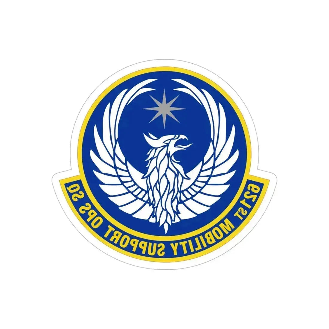 621 Mobility Support Operations Squadron AMC (U.S. Air Force) REVERSE PRINT Transparent Die-Cut STICKER 6 Inch Die-Cut Transparent - The Sticker Space