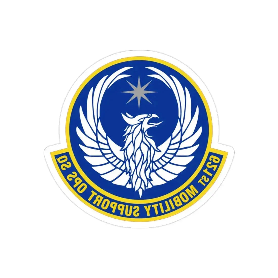 621 Mobility Support Operations Squadron AMC (U.S. Air Force) REVERSE PRINT Transparent Die-Cut STICKER - The Sticker Space