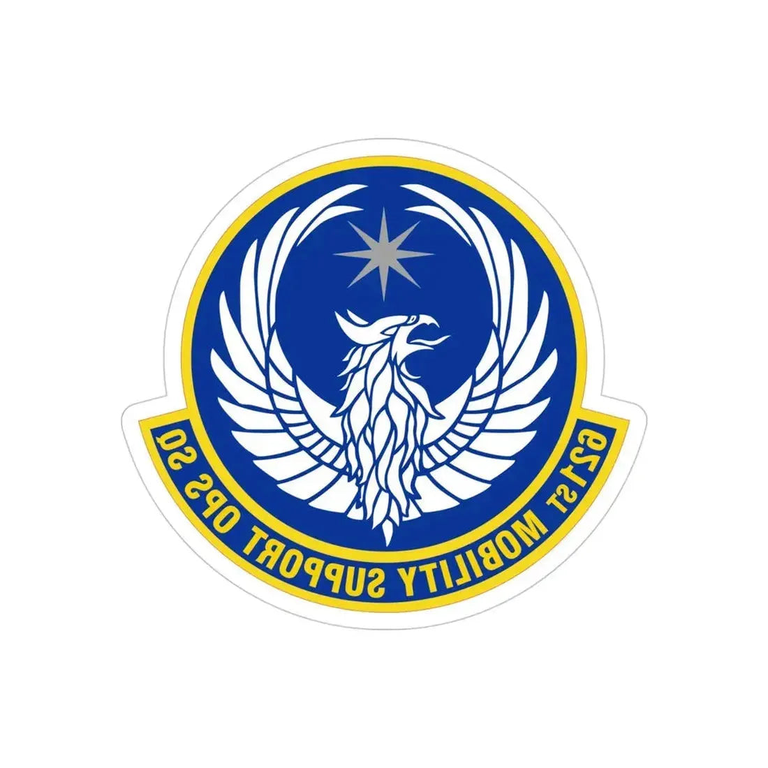 621 Mobility Support Operations Squadron AMC (U.S. Air Force) REVERSE PRINT Transparent Die-Cut STICKER - The Sticker Space