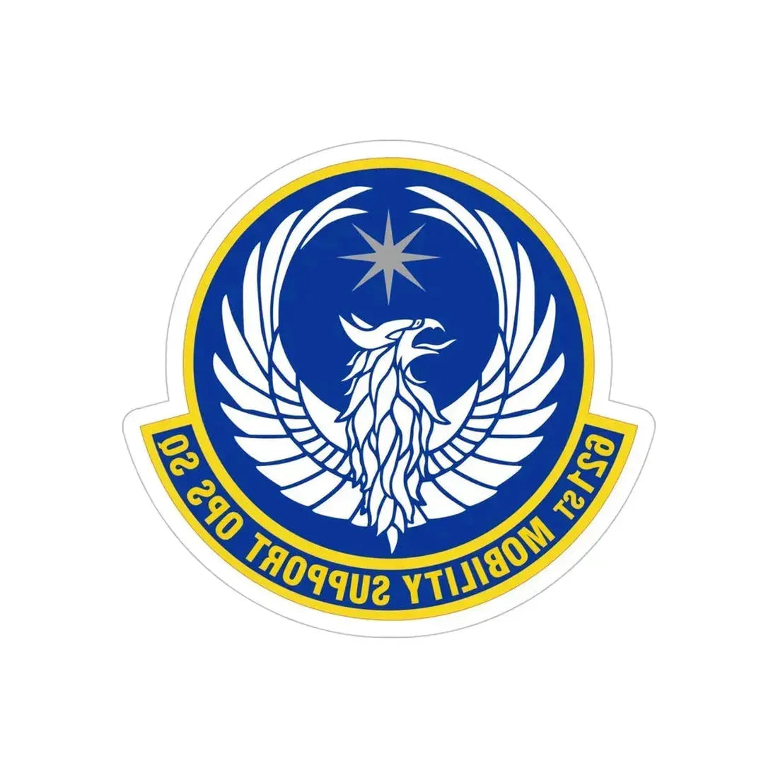 621 Mobility Support Operations Squadron AMC (U.S. Air Force) REVERSE PRINT Transparent Die-Cut STICKER - The Sticker Space