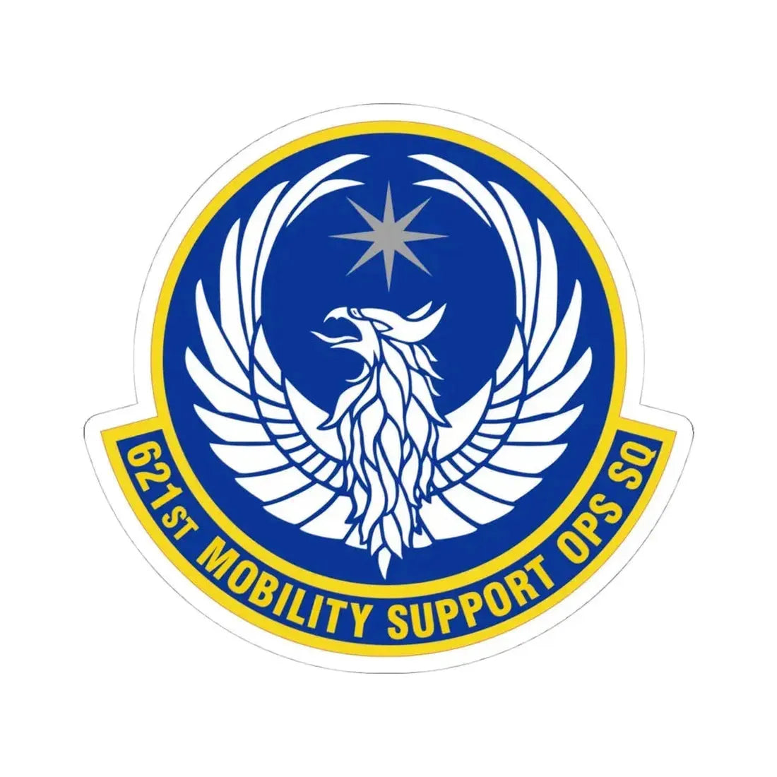 621 Mobility Support Operations Squadron AMC (U.S. Air Force) STICKER Vinyl Kiss-Cut Decal 4 Inch White - The Sticker Space