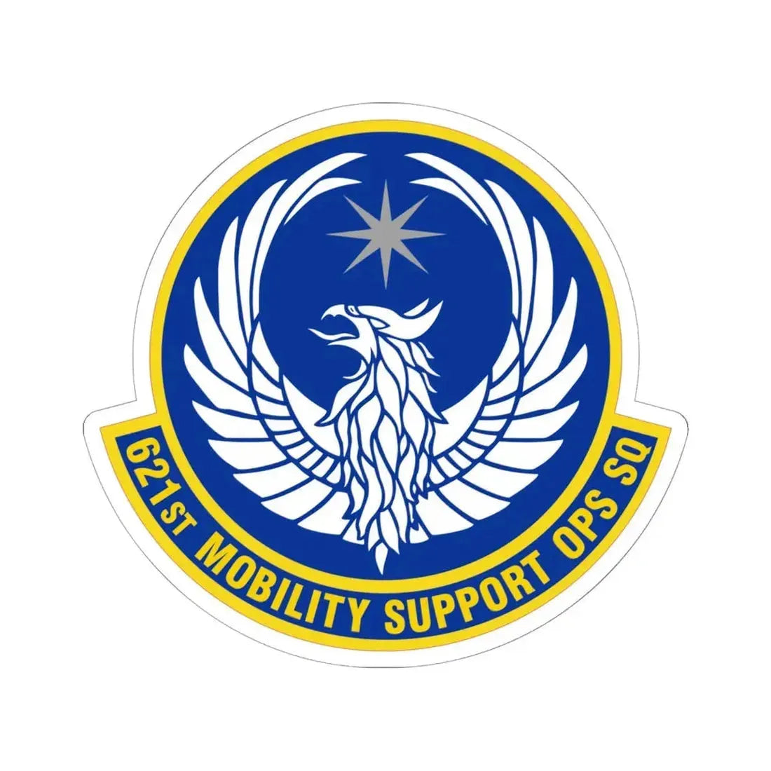 621 Mobility Support Operations Squadron AMC (U.S. Air Force) STICKER Vinyl Kiss-Cut Decal 6 Inch White - The Sticker Space
