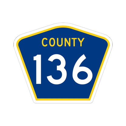 County 136 MN (Minnesota) (Road Sign) STICKER Vinyl Kiss-Cut Decal