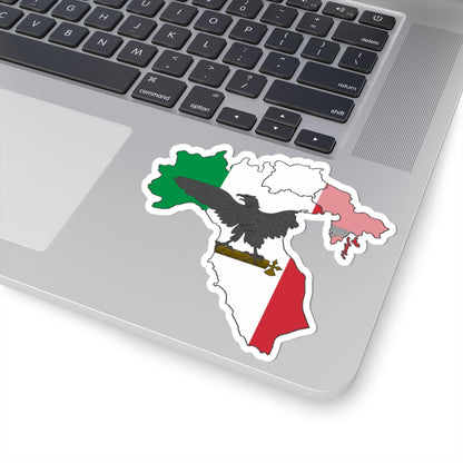 Flag map of the Italian Social Republic (Italy) STICKER Vinyl Kiss-Cut Decal