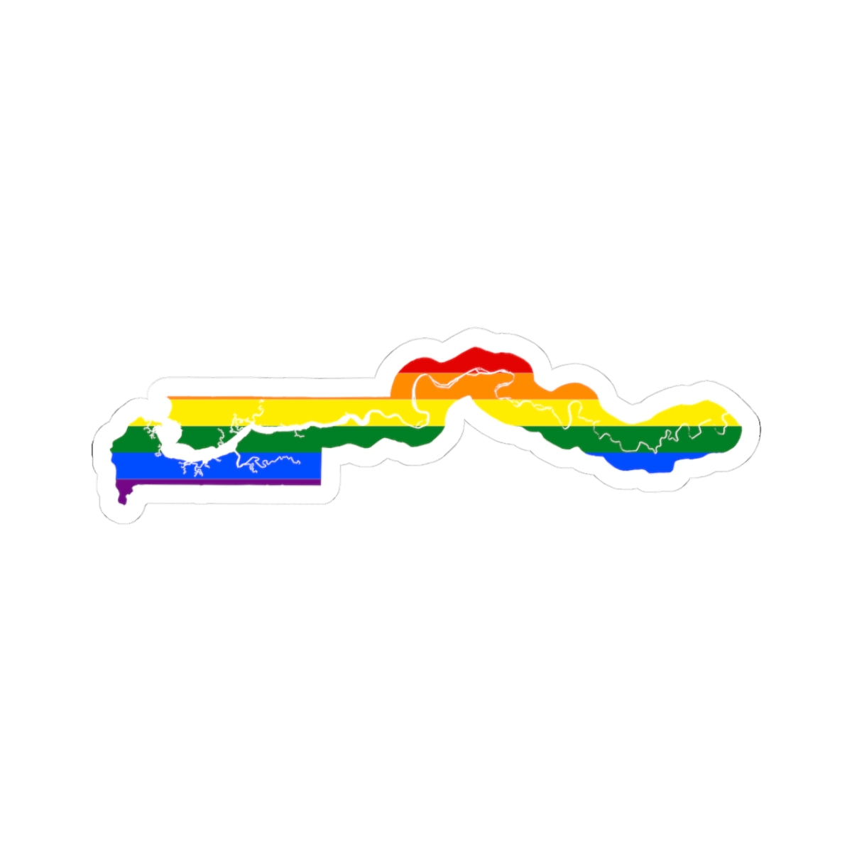 LGBT flag map of The Gambia (Gambia) STICKER Vinyl Kiss-Cut Decal