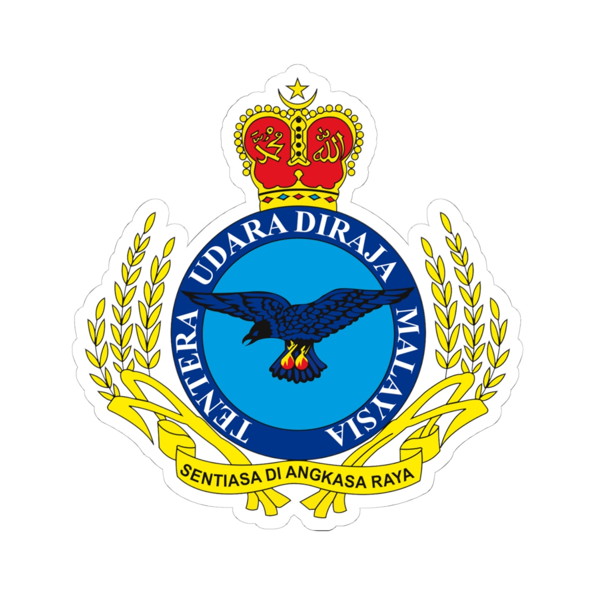 Badge of the Royal Malaysian Air Force (Malaysia) (Coat of Arms) STICKER Vinyl Kiss-Cut Decal