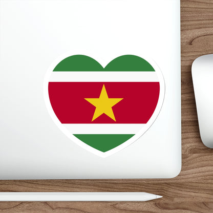 Heart Flag of Suriname - STICKER Vinyl Die-Cut Decal