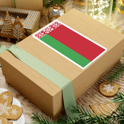 Belarus flag on law (Belarus) STICKER Vinyl Kiss-Cut Decal