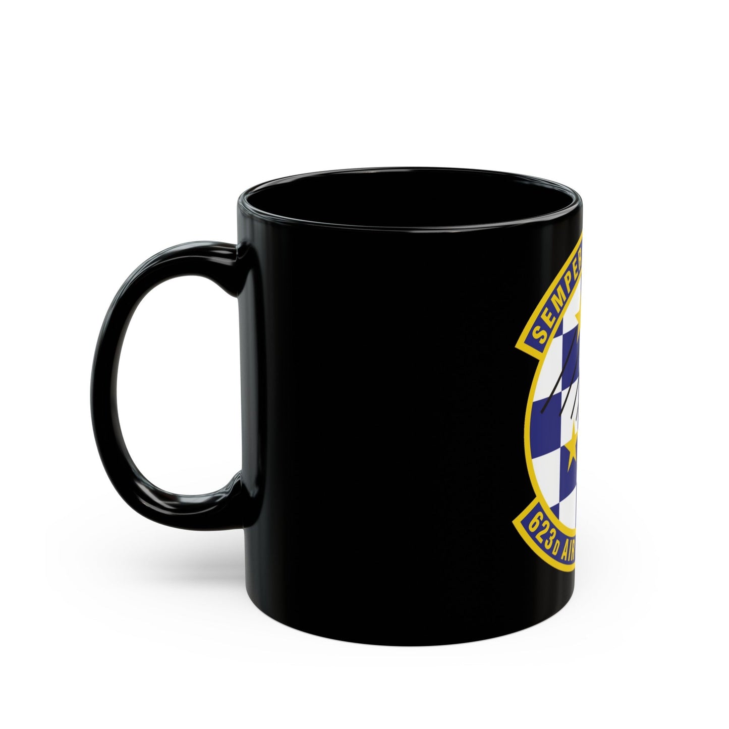 623 Air Control Squadron PACAF (U.S. Air Force) Black Coffee Mug-The Sticker Space