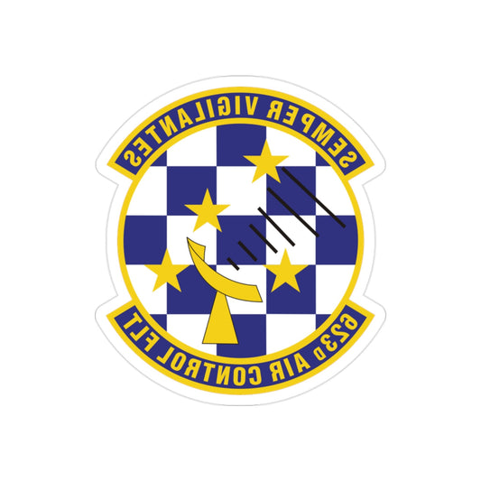 623 Air Control Squadron PACAF (U.S. Air Force) REVERSE PRINT Transparent STICKER-2" × 2"-The Sticker Space