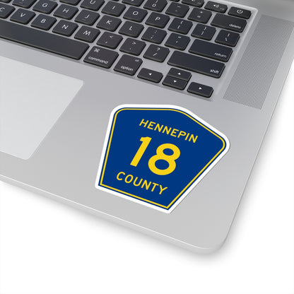 Hennepin County 18 (Minnesota) (Road Sign) STICKER Vinyl Kiss-Cut Decal