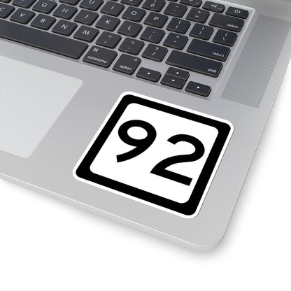 WV-92 (Virginia) (Road Sign) STICKER Vinyl Kiss-Cut Decal
