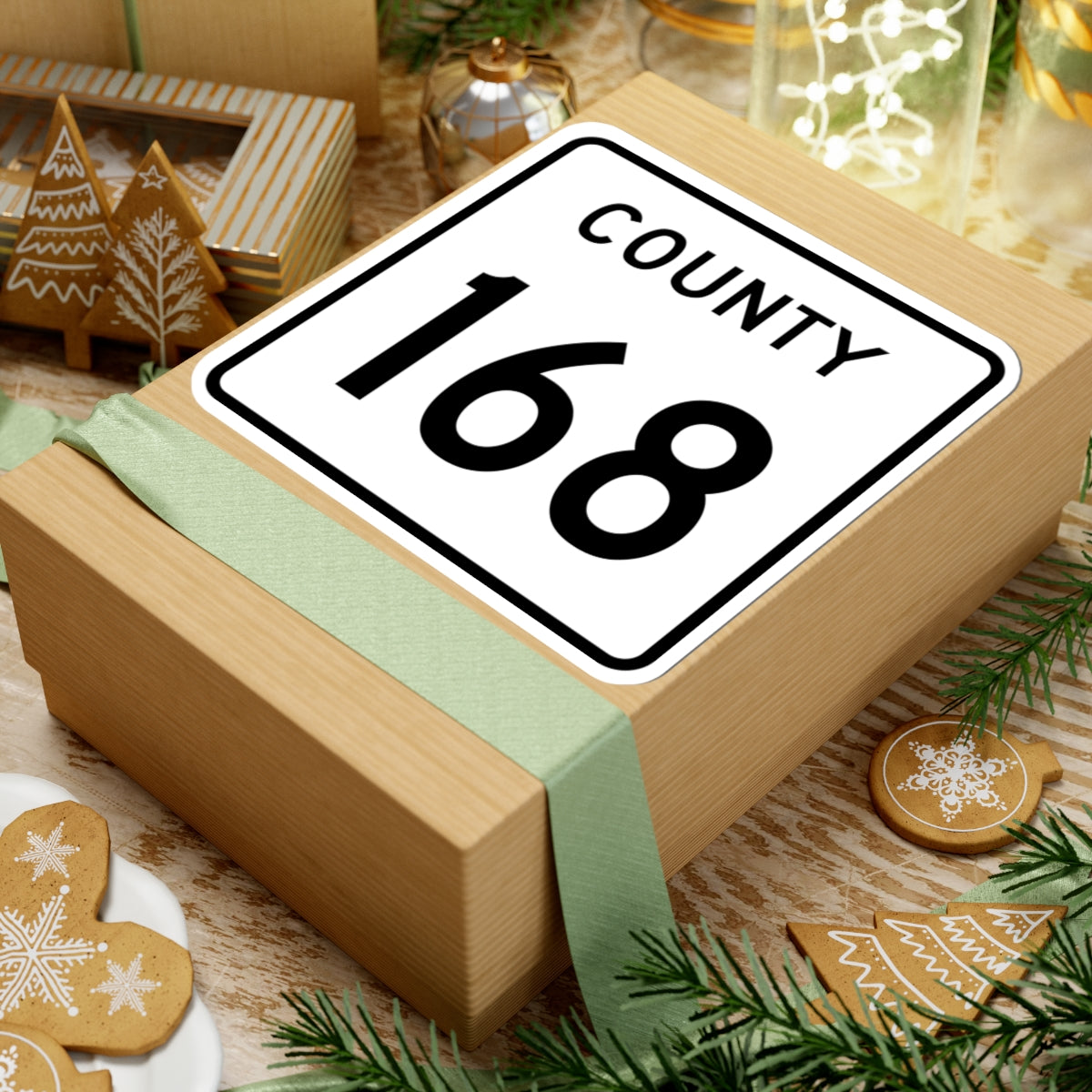 County 168 square (Minnesota) (Road Sign) STICKER Vinyl Kiss-Cut Decal
