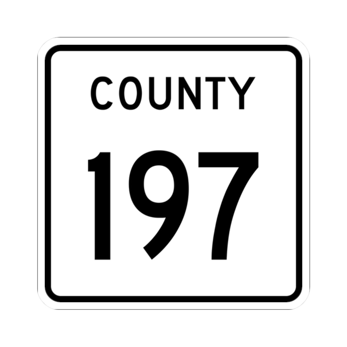 County 197 square (Minnesota) (Road Sign) STICKER Vinyl Kiss-Cut Decal