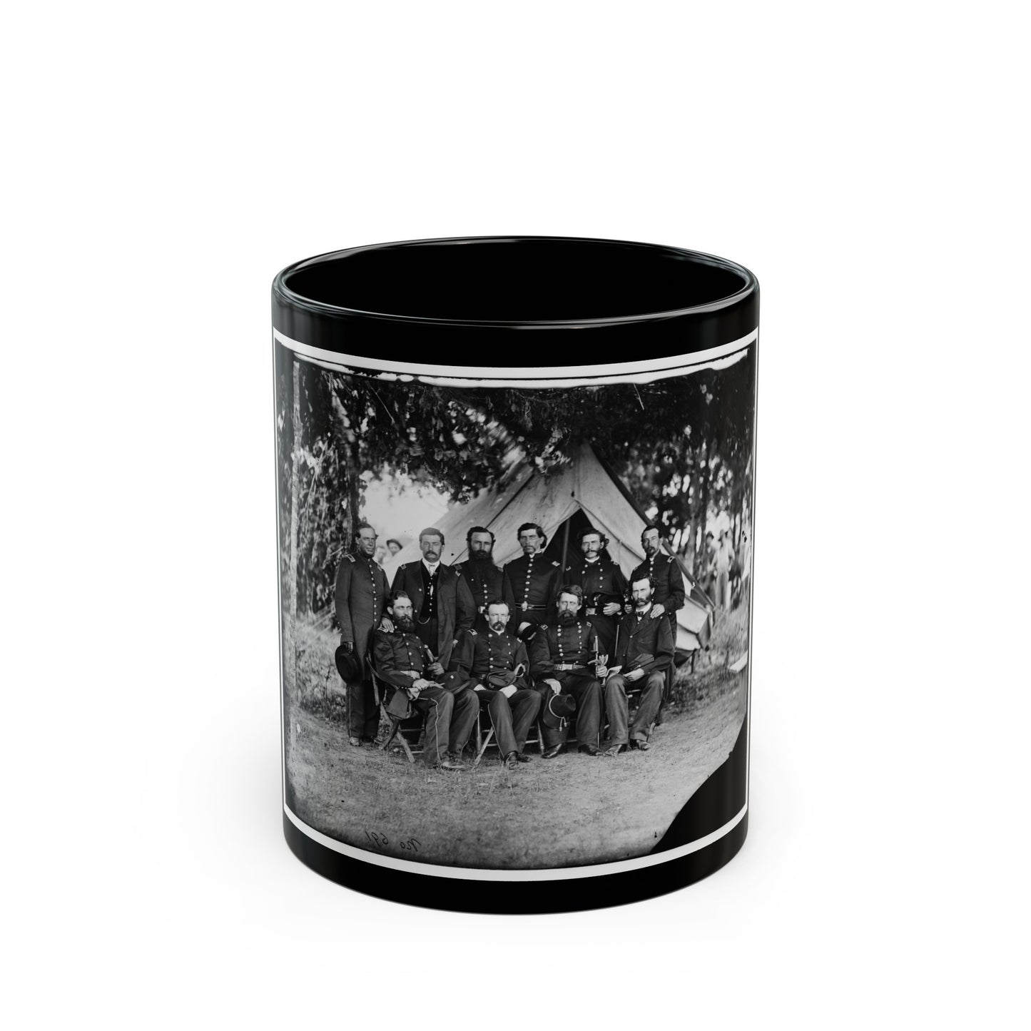 Washington, District Of Columbia. Gen. Jefferson C. Davis And Staff (U.S. Civil War) Black Coffee Mug