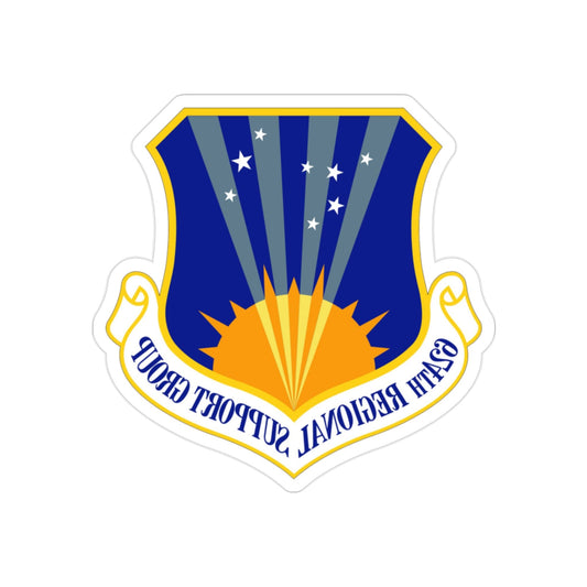 624th Regional Support Group (U.S. Air Force) REVERSE PRINT Transparent STICKER-2" × 2"-The Sticker Space