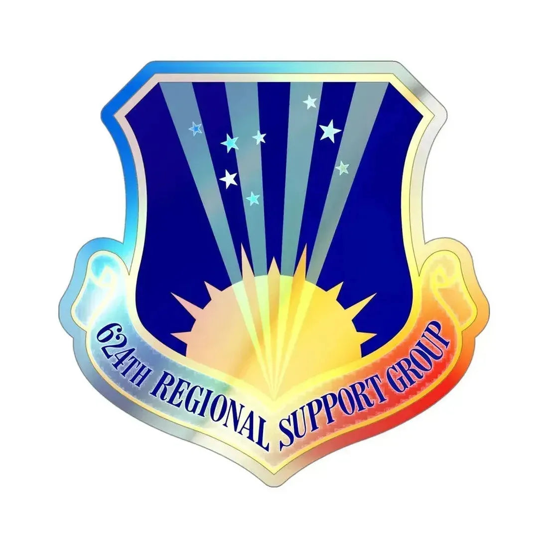 624th Regional Support Group (U.S. Air Force) Holographic STICKER Die-Cut Vinyl Decal 4 Inch Holographic - The Sticker Space