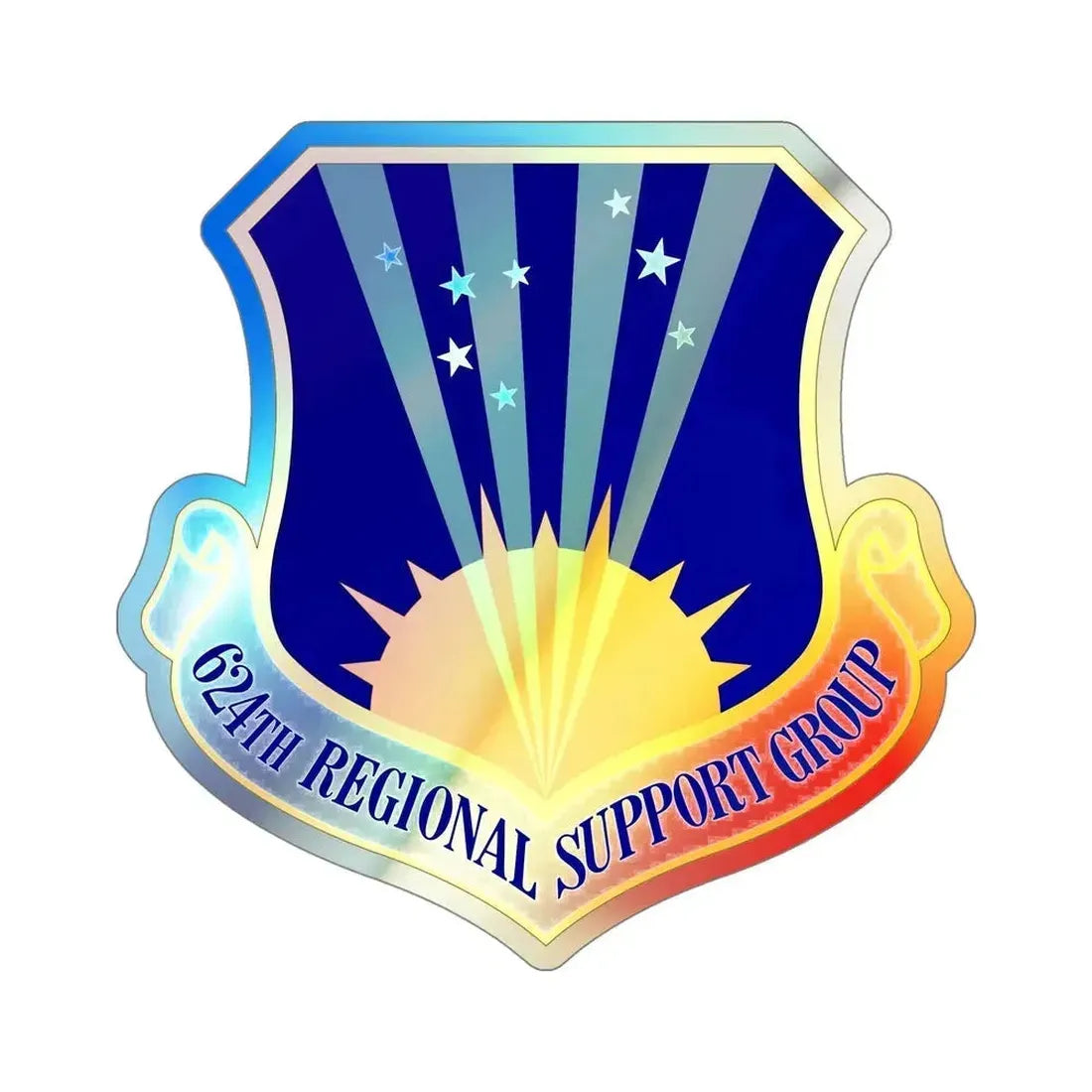 624th Regional Support Group (U.S. Air Force) Holographic STICKER Die-Cut Vinyl Decal 5 Inch Holographic - The Sticker Space