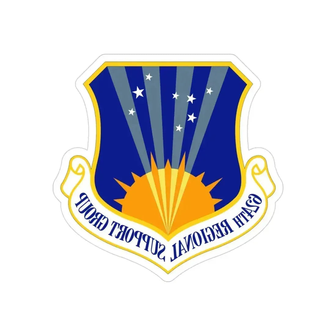 624th Regional Support Group (U.S. Air Force) REVERSE PRINT Transparent Die-Cut STICKER 3 Inch Die-Cut Transparent - The Sticker Space