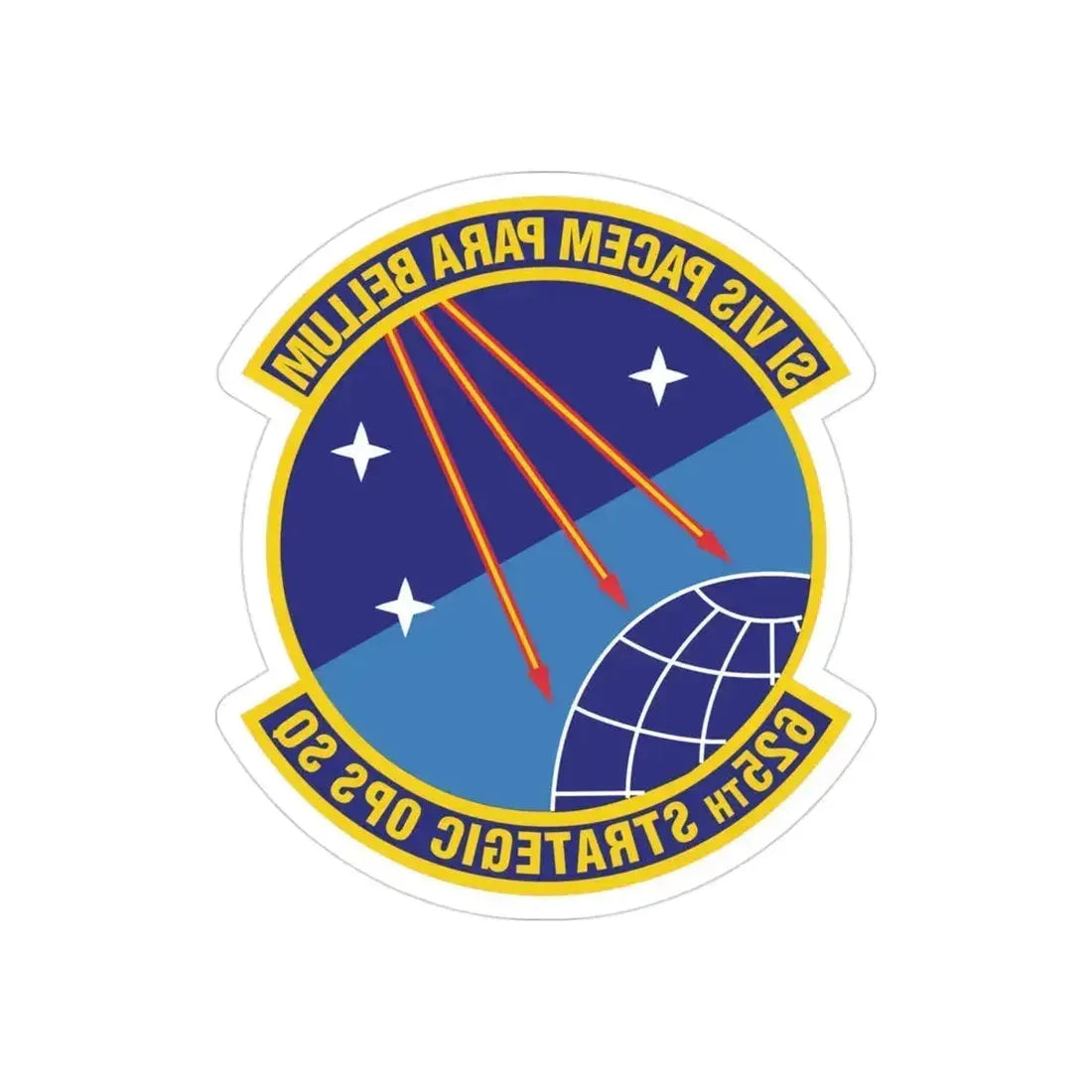 625 Strategic Operations Sq AFGSC (U.S. Air Force) REVERSE PRINT Transparent Die-Cut STICKER 3 Inch Die-Cut Transparent - The Sticker Space