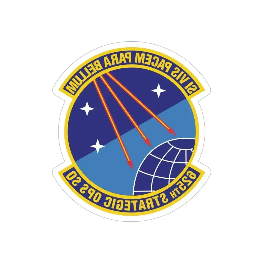 625 Strategic Operations Sq AFGSC (U.S. Air Force) REVERSE PRINT Transparent Die-Cut STICKER 5 Inch Die-Cut Transparent - The Sticker Space