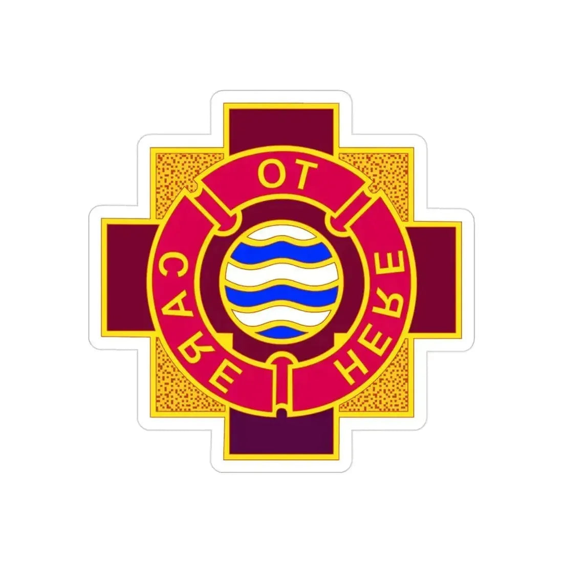 6253 US Hospital (U.S. Army) REVERSE PRINT Transparent Die-Cut STICKER 3 Inch Die-Cut Transparent - The Sticker Space