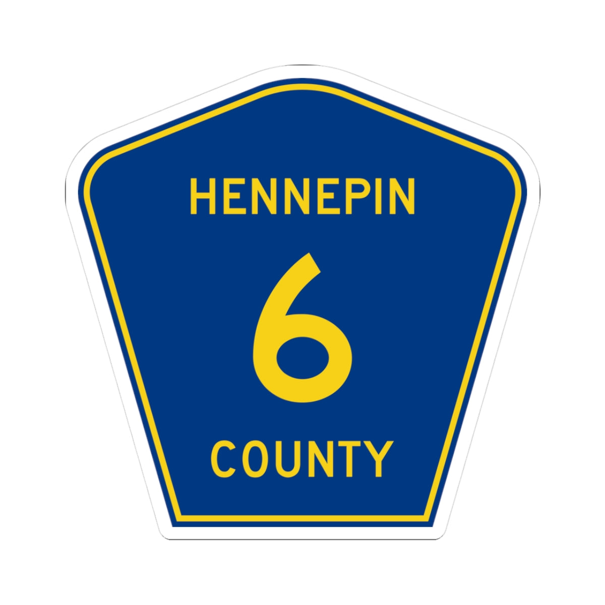 Hennepin County 6 (Minnesota) (Road Sign) STICKER Vinyl Kiss-Cut Decal