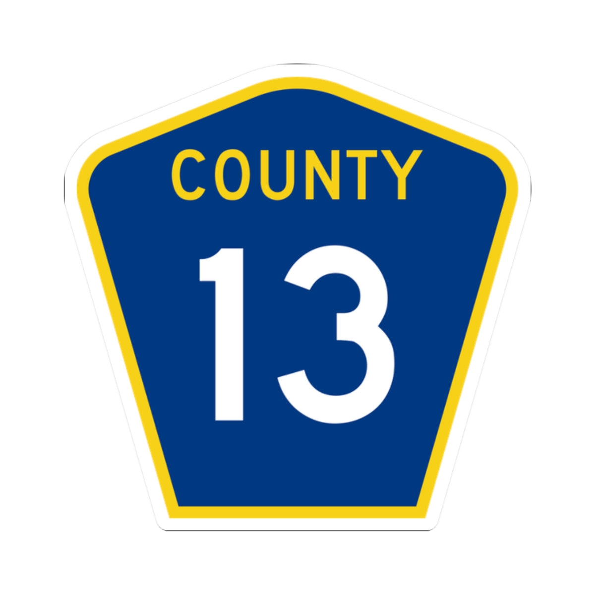 County 13 MN (Minnesota) (Road Sign) STICKER Vinyl Kiss-Cut Decal