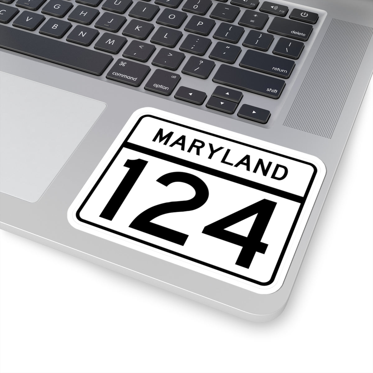 MD Route 124 (Maryland) (Road Sign) STICKER Vinyl Kiss-Cut Decal