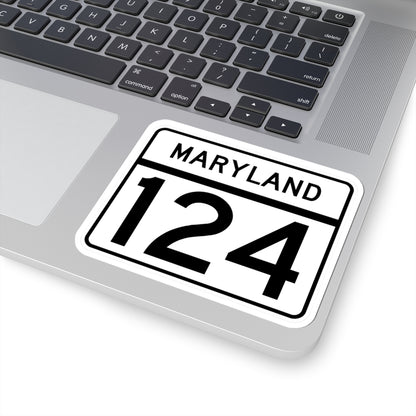 MD Route 124 (Maryland) (Road Sign) STICKER Vinyl Kiss-Cut Decal