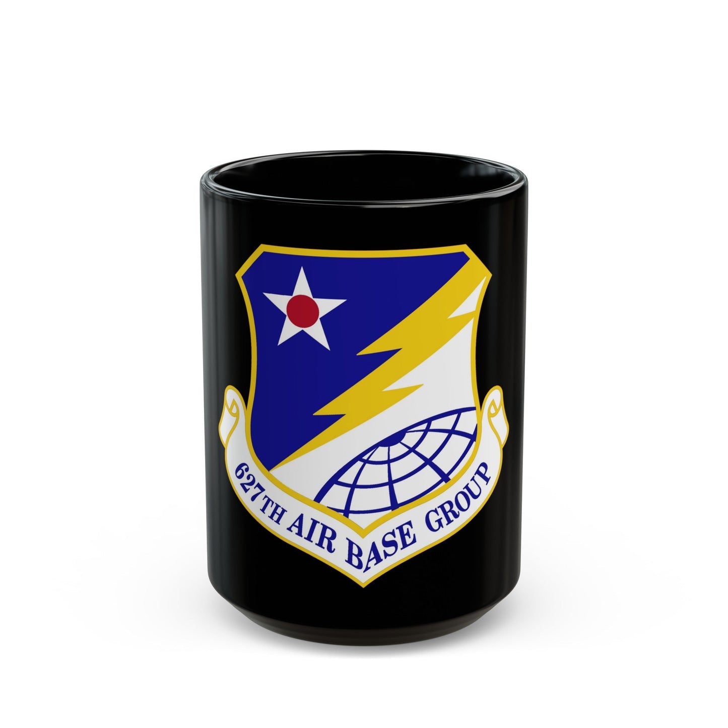 627 Air Base Group AMC (U.S. Air Force) Black Coffee Mug-15oz-The Sticker Space