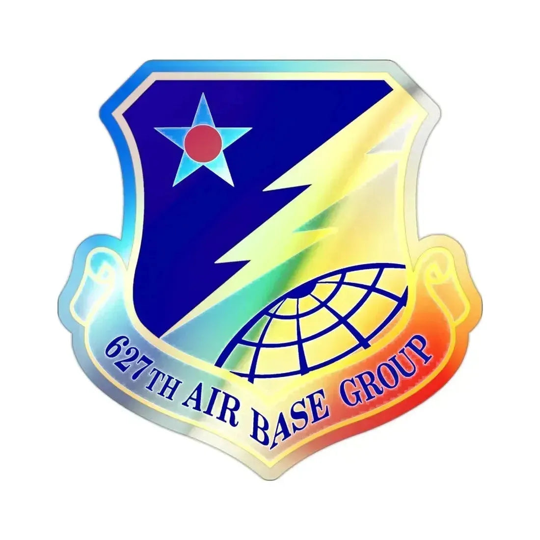 627 Air Base Group AMC (U.S. Air Force) Holographic STICKER Die-Cut Vinyl Decal 2 Inch - The Sticker Space