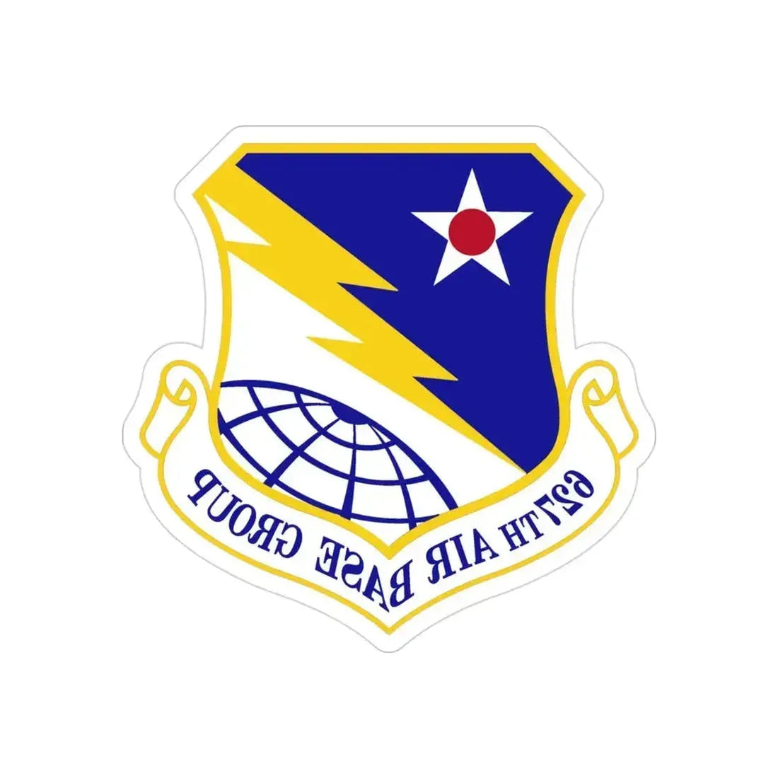 627 Air Base Group AMC (U.S. Air Force) REVERSE PRINT Transparent Die-Cut STICKER 3 Inch Die-Cut Transparent - The Sticker Space