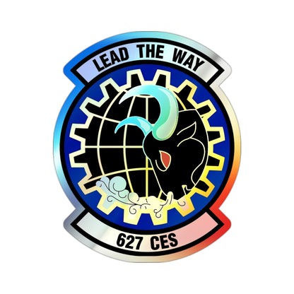 627 Civil Engineer Squadron AMC (U.S. Air Force) Holographic STICKER Die-Cut Vinyl Decal-2 Inch-The Sticker Space