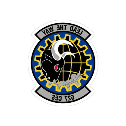 627 Civil Engineer Squadron AMC (U.S. Air Force) REVERSE PRINT Transparent Die-Cut STICKER 3 Inch Die-Cut Transparent - The Sticker Space