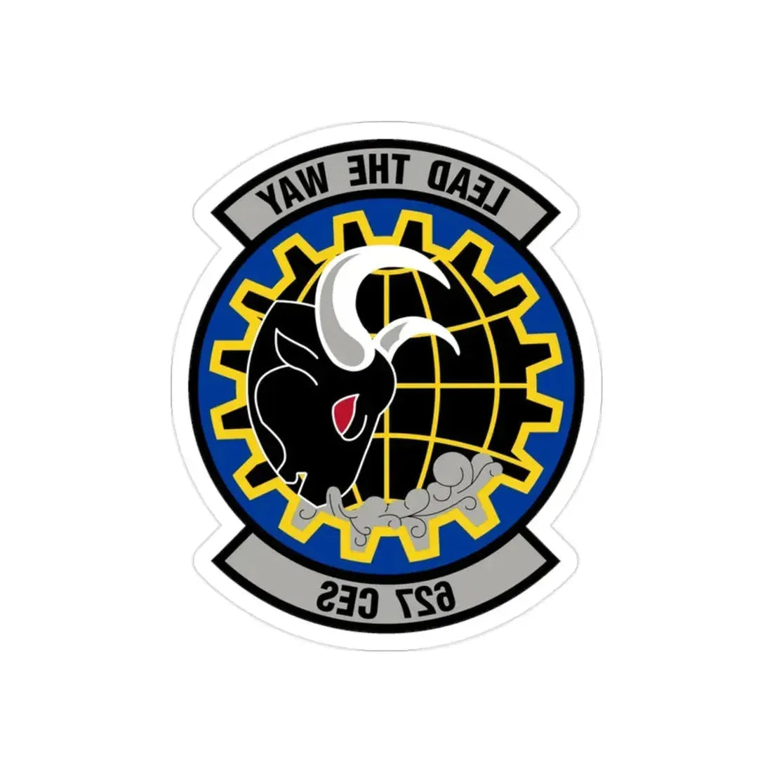 627 Civil Engineer Squadron AMC (U.S. Air Force) REVERSE PRINT Transparent Die-Cut STICKER - The Sticker Space