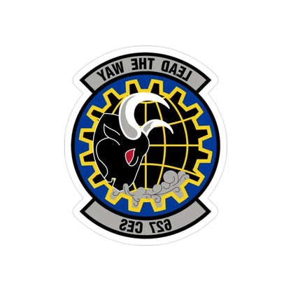 627 Civil Engineer Squadron AMC (U.S. Air Force) REVERSE PRINT Transparent Die-Cut STICKER - The Sticker Space