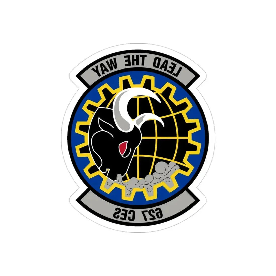 627 Civil Engineer Squadron AMC (U.S. Air Force) REVERSE PRINT Transparent Die-Cut STICKER - The Sticker Space