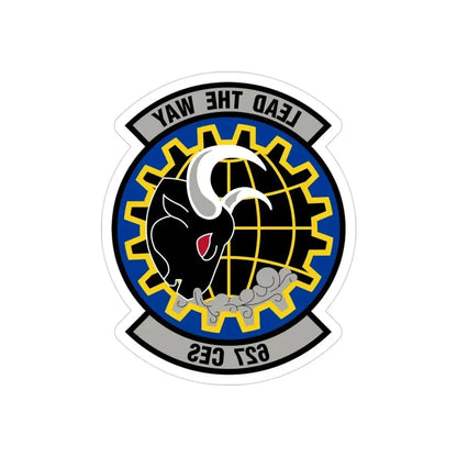 627 Civil Engineer Squadron AMC (U.S. Air Force) REVERSE PRINT Transparent Die-Cut STICKER - The Sticker Space