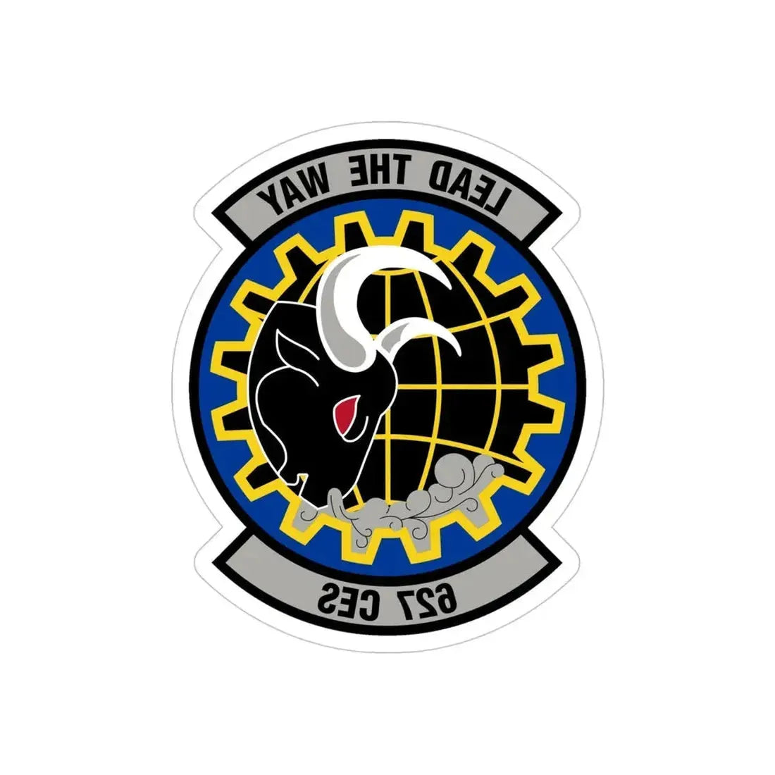 627 Civil Engineer Squadron AMC (U.S. Air Force) REVERSE PRINT Transparent Die-Cut STICKER - The Sticker Space