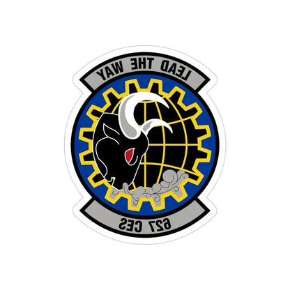 627 Civil Engineer Squadron AMC (U.S. Air Force) REVERSE PRINT Transparent Die-Cut STICKER - The Sticker Space