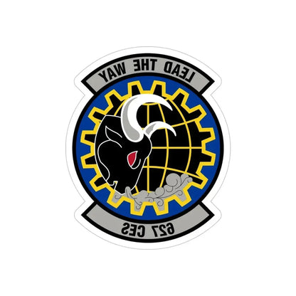 627 Civil Engineer Squadron AMC (U.S. Air Force) REVERSE PRINT Transparent Die-Cut STICKER - The Sticker Space