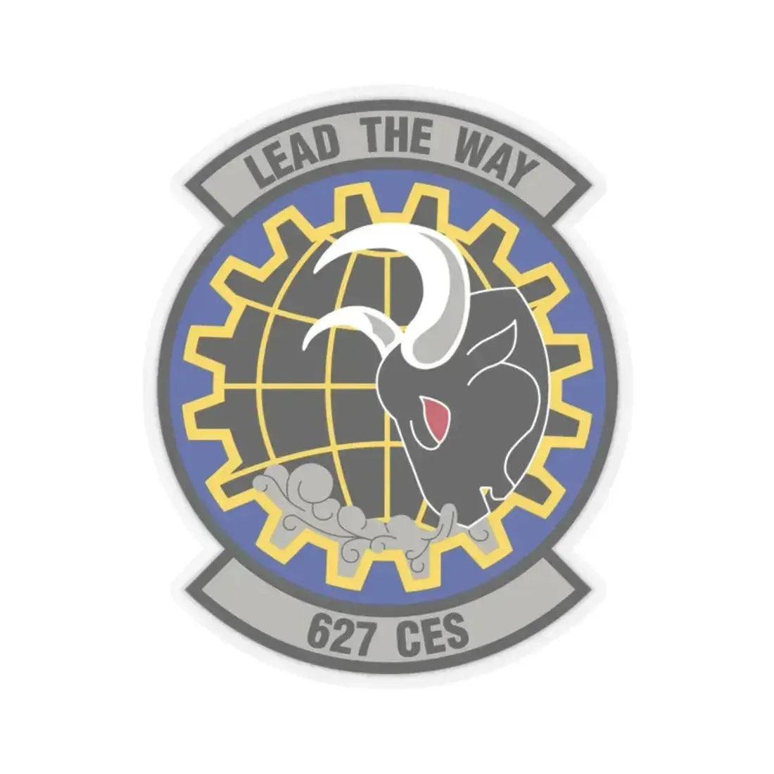 627 Civil Engineer Squadron AMC (U.S. Air Force) STICKER Vinyl Kiss-Cut Decal 2 Inch Transparent - The Sticker Space