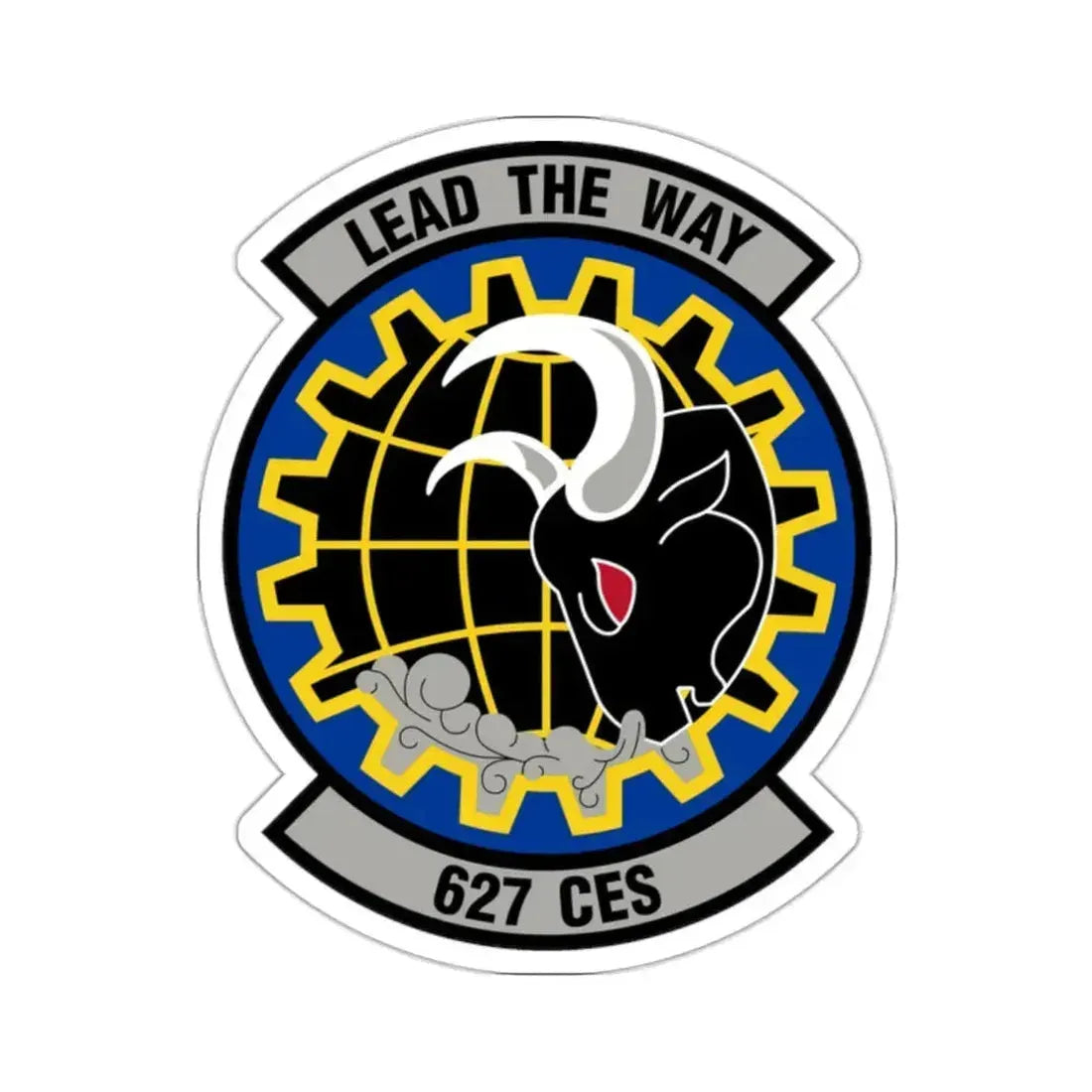 627 Civil Engineer Squadron AMC (U.S. Air Force) STICKER Vinyl Kiss-Cut Decal 2 Inch White - The Sticker Space